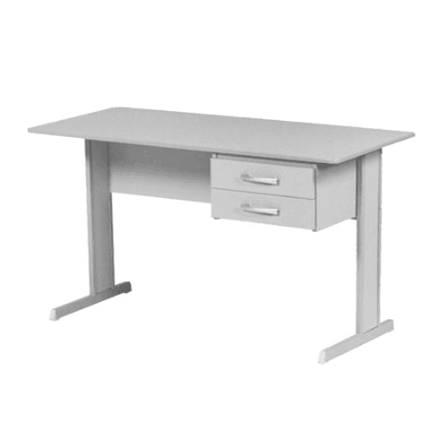 Mesa Reta Secretária 2 Gavetas 15mm pé ferro
